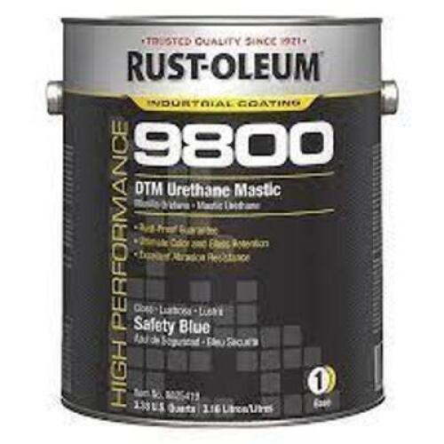 DESCRIPTION: (2) DTM URETHANE MASTIC BASE BRAND/MODEL: RUST-OLEUM #9800 INFORMATION: SAFETY BLUE RETAIL$: $181.59 EA SIZE: 1 GALLON QTY: 2