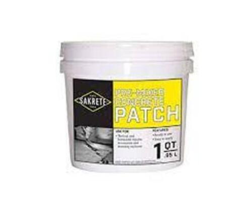 DESCRIPTION: (2) PRE MIXED CONCRETE PATCH BRAND/MODEL: SAKRETE RETAIL$: $9.68 EA SIZE: 1QT QTY: 2