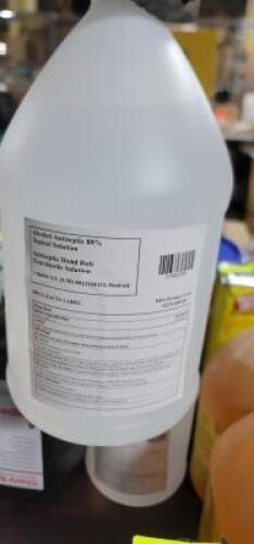 DESCRIPTION: (2) ALCOHOL ANTISEPTIC BRAND/MODEL: TOPICAL SOLUTION HAND RUB INFORMATION: 0.8 RETAIL$: $40.00 EA SIZE: 1 GALLON QTY: 2