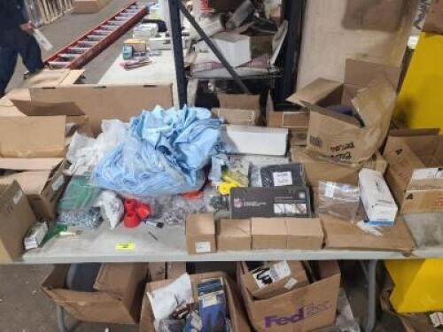 DESCRIPTION: (1) TABLE OF MISC ITEMS INFORMATION: VARIETY OF ITEMS INCLUDING FASTENERS & MISC PARTS QTY: 1