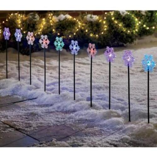 Set of 10 Snowflake Stakes