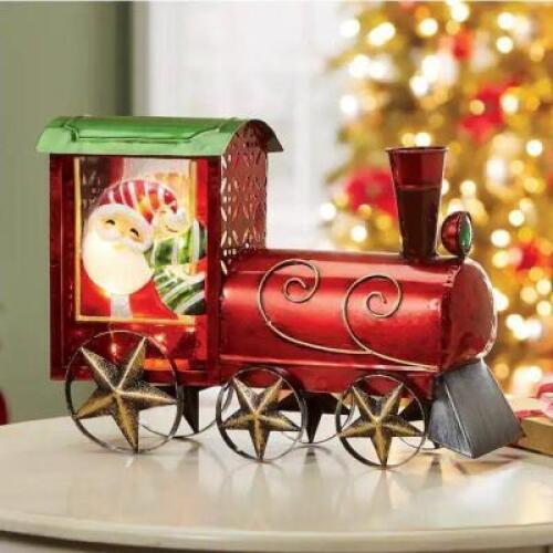 Lit Metal Christmas Train