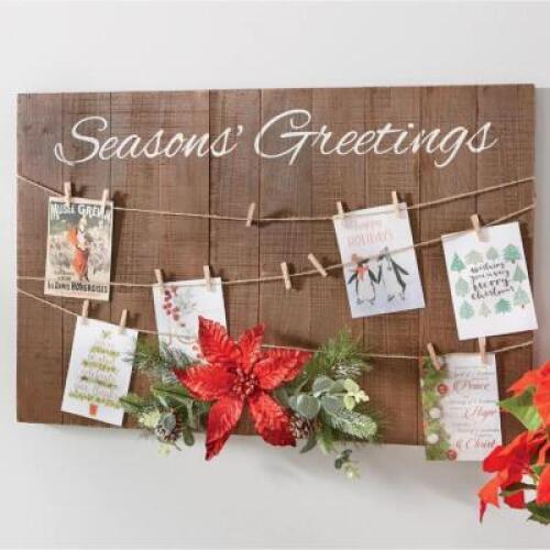 Seasons' Greetings Christmas Card Holder