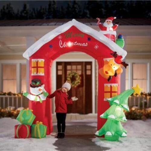 7 Ft Lit Inflatable Santa Arch