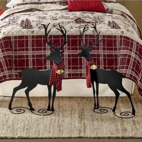 Set of 2 Metal Deer Silhouettes