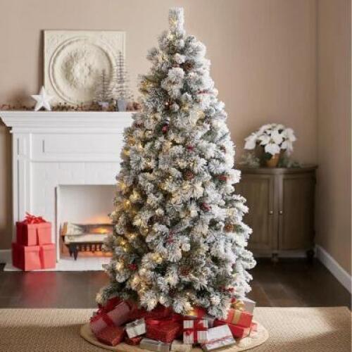 6-Foot Pre-Lit Frosted Berry Tree