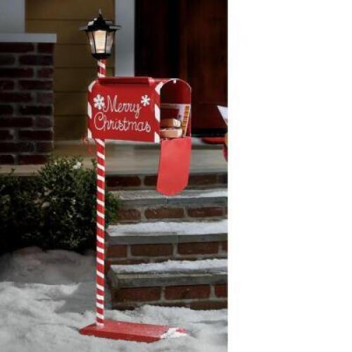 Solar Lit Holiday Mailbox
