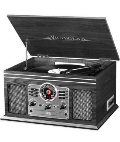 Victrola VTA-200B Wooden 6-In-1 Nostalgic Classic Turntable with Bluetooth