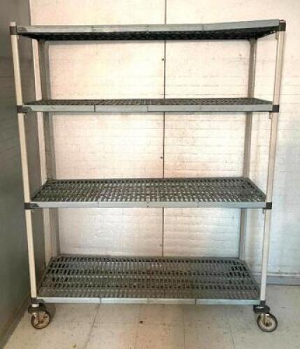 4-TIER SHELVING UNIT ON CASTERS
