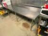 DESCRIPTION: 96" X 30" STAINLESS TABLE W/ 4" BACK SPLASH SIZE 96" X 30" LOCATION: KITCHEN QTY: 1 - 2