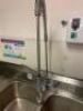 DESCRIPTION: 106" X 30" THREE WELL STAINLESS POT SINK W/ LEFT AND RIGHT DRY BOARDS. ADDITIONAL INFORMATION W/ (1) SPRAY NOZZLE, (1) FAUCET, AND (1) CH - 7