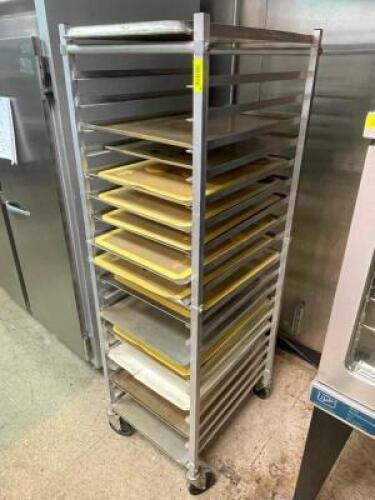 DESCRIPTION: TWENTY PAN FRONT LOAD TRAY RACK LOCATION: KITCHEN QTY: 1