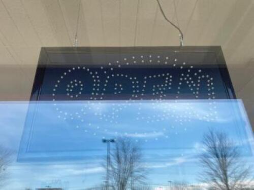 DESCRIPTION: LED " OPEN " SIGN W/ POWER CORD LOCATION: FRONT QTY: 1