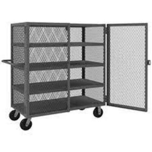 DESCRIPTION: (1) MESH SECURITY ROLLING CART BRAND/MODEL: DURHAM MFG #HTL-3660-DD-4-95 RETAIL$: $1678.96 EA SIZE: 48X60X36 QTY: 1
