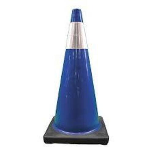 DESCRIPTION: (8) SAFETY CONE WITH UPPER REFLECTIVE COLLAR BRAND/MODEL: CORTINA SAFETY #03-500-70 INFORMATION: BLUE RETAIL$: $25.49 EA SIZE: 28" QTY: 8