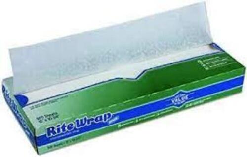 DESCRIPTION: (1) CASE OF (12) BOXES OF (500) SHEETS OF LIGHTWEIGHT DELI WRAP BRAND/MODEL: RITE-WRAP RETAIL$: $125.25 EA SIZE: 6X10 QTY: 3
