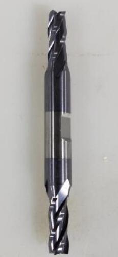 DESCRIPTION: (2) SOLID CARBIDE DOUBLE END SQ. END MILL BRAND/MODEL: YG1 43057629 RETAIL$: 97.9 SIZE: 9/32" DIA, 11/16" LOC 3/8" SHANK DIA QTY: 2