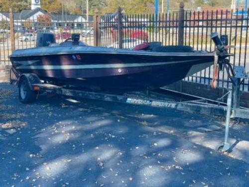 HYDRA SPORTS OV 200 FISHING BOAT WITH TRAILER AND EVINRUDE V6 OUTBOARD MOTOR AND OTHER ACCESSORIES