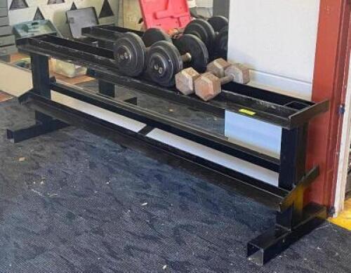 TWO TIER DUMBBELL RACK WITH (4) - ASSORTED WEIGHTS