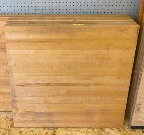 (3) - WOOD BUCHER BLOCK TABLE TOPS