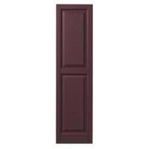 (4) 12 in. x 47 in. Raised Panel Polypropylene ShutterS in Vineyard Red