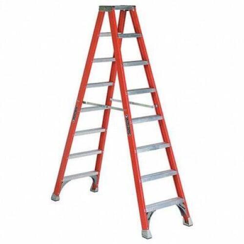 DESCRIPTION: (1) TWIN STEPLADDER BRAND/MODEL: LOUISVILLE #1CMU6 INFORMATION: ORANGE RETAIL$: $436.83 EA SIZE: 8 FT LADDER HT, 8 STEPS, 300 LB LOAD CAP