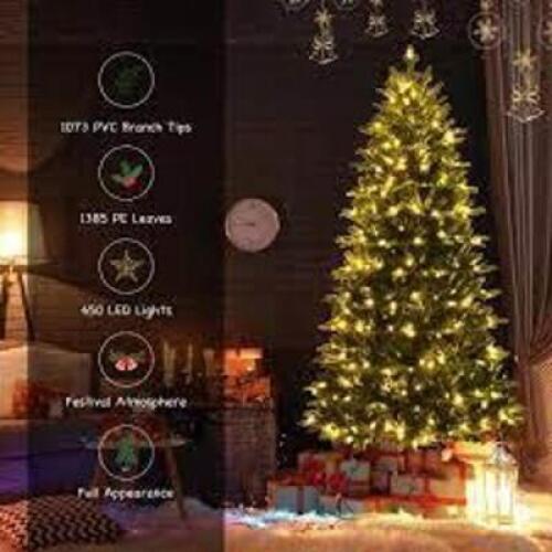 DESCRIPTION: (1) PRE-LIT HINGED CHRISTMAS TREE BRAND/MODEL: COSTWAY #XR-230LED RETAIL$: $145.99 EA SIZE: 7FT QTY: 1