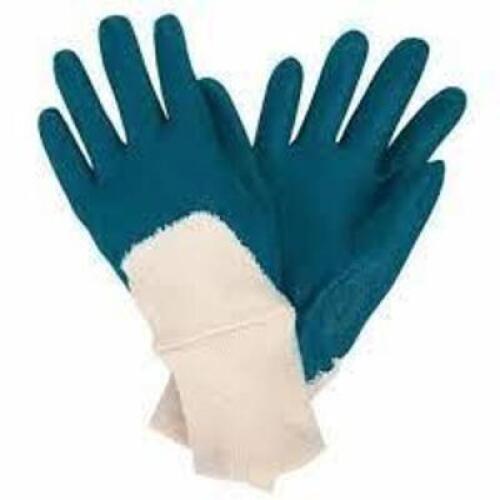 DESCRIPTION: (2) PACKS OF (12) DIPPED GENERAL PURPOSE GLOVES BRAND/MODEL: MEMPHIS #97980XL INFORMATION: WHITE & BLUE/NITRILE PALM RETAIL$: 30.00 PER P