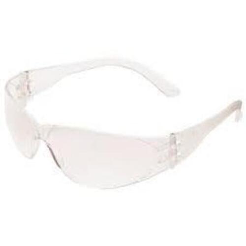 DESCRIPTION: (24) PAIRS OF SAFETY GLASSES, HIGH IMPACT PROTECTOR RESISTANT BRAND/MODEL: MCR #CL110 INFORMATION: CLEAR RETAIL$: $3.38 A PAIR QTY: 24