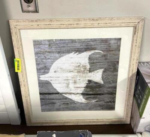 22" X 22" FISHE THEMED FRAMED PICTURE