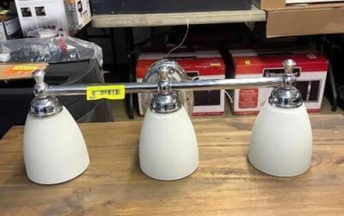 HAMPTON BAY 3 LIGHT CHROME VANITY FIXTURE