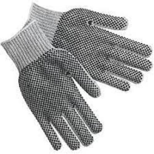 DESCRIPTION: (3) PACKS OF (12) COTTON POLY GLOVES BRAND/MODEL: MCR SAFETY/9662SM INFORMATION: BLACK & GRAY/DOTTED RETAIL$: 12.19 PER PK OF 12 SIZE: SM