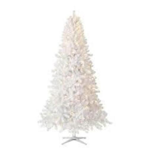 DESCRIPTION: (1) PRE LIT ARTIFICIAL CHRISTMAS TREE BRAND/MODEL: HOLIDAY TIME INFORMATION: WHITE RETAIL$: $89.00 EA SIZE: 7 FT QTY: 1