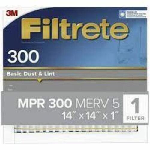 DESCRIPTION: (4) DUST REDUCTION FILTERS BRAND/MODEL: 3M FILTRETE RETAIL$: $34.99 TOTAL SIZE: 14X14X1 QTY: 4