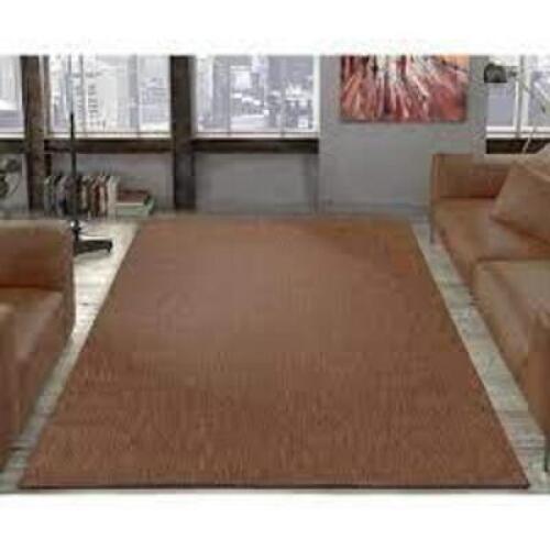 Jardin Collection Solid Brown 5 ft. 3 in. x 7 ft. Indoor/Outdoor Area Rug
