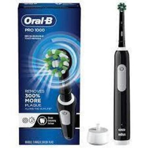 DESCRIPTION: (1) RECHARGEABLE TOOTHBRUSH BRAND/MODEL: ORAL-B INFORMATION: BLACK RETAIL$: $40.00 EA QTY: 1