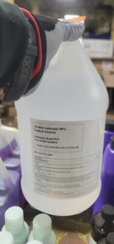 DESCRIPTION: (1) ALCOHOL ANTISEPTIC BRAND/MODEL: TOPICAL SOLUTION HAND RUB INFORMATION: 0.8 RETAIL$: $40.00 EA SIZE: 1 GALLON QTY: 1