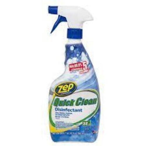 DESCRIPTION: (4) DISINFECTANT SPRAY BRAND/MODEL: ZEP QUICK CLEAN RETAIL$: $8.00 EA SIZE: 32 OZ QTY: 4
