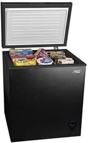 DESCRIPTION: (1) CHEST FREEZER BRAND/MODEL: ARCTIC KING INFORMATION: BLACK RETAIL$: $249 SIZE: 7 CUFT, 21.7 x 24.9 x 33.5 QTY: 1