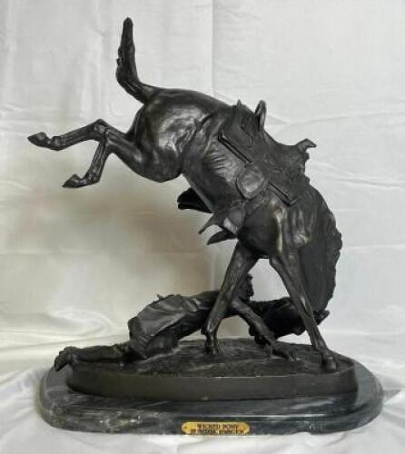 FREDERIC REMINGTON "WICKED PONY" BRONZE SCULPTURE