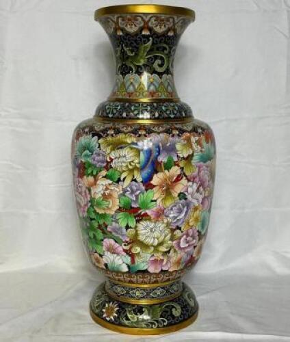 VINTAGE ASIAN CLOISONNE PORCELAIN VASE
