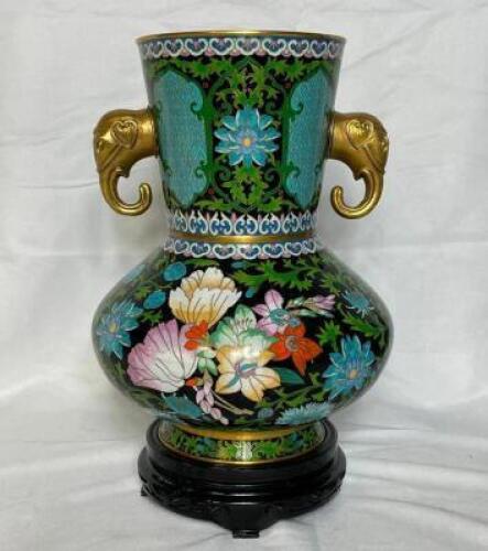 VINTAGE ASIAN CLOISONNE PORCELAIN VASE