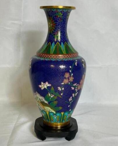 VINTAGE ASIAN CLOISONNE PORCELAIN VASE