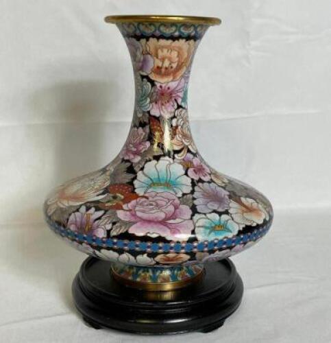 VINTAGE ASIAN CLOISONNE PORCELAIN VASE