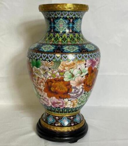 VINTAGE ASIAN CLOISONNE PORCELAIN VASE
