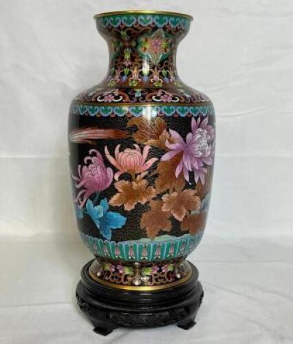 VINTAGE ASIAN CLOISONNE PORCELAIN VASE
