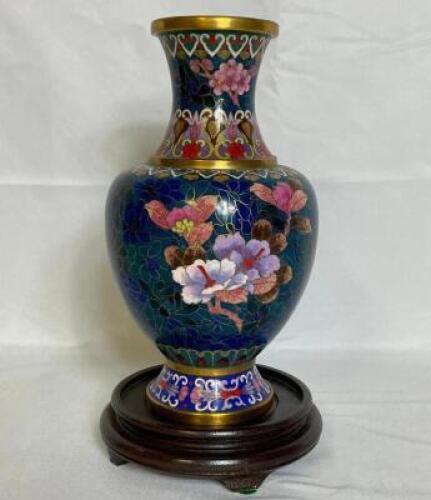 VINTAGE ASIAN CLOISONNE PORCELAIN VASE