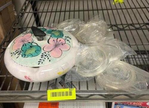 GLASS CONTAINER WITH LID (SEE ALL PHOTOS)