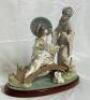 LLADRO PORCELAIN FIGURINE WITH WOOD BASE - "SPRINGTIME IN JAPAN" (RETIRED) - 2