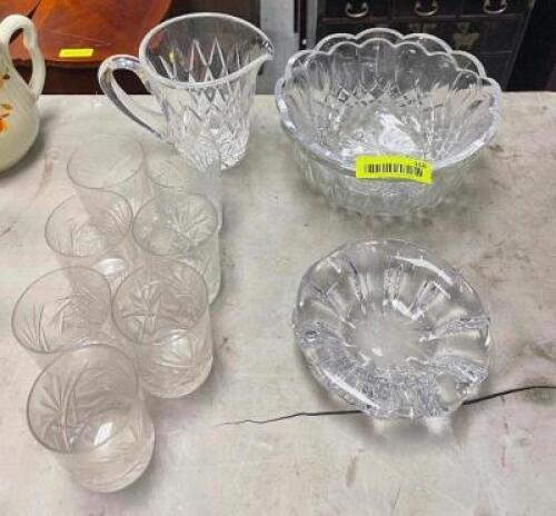 10 PC. CRYSTAL DISHWARE / SERVING SET